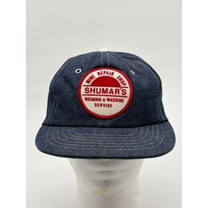 Vintage Shumar's Mine Repair Shop Denim Snapback Hat USA Welding Workwear V8